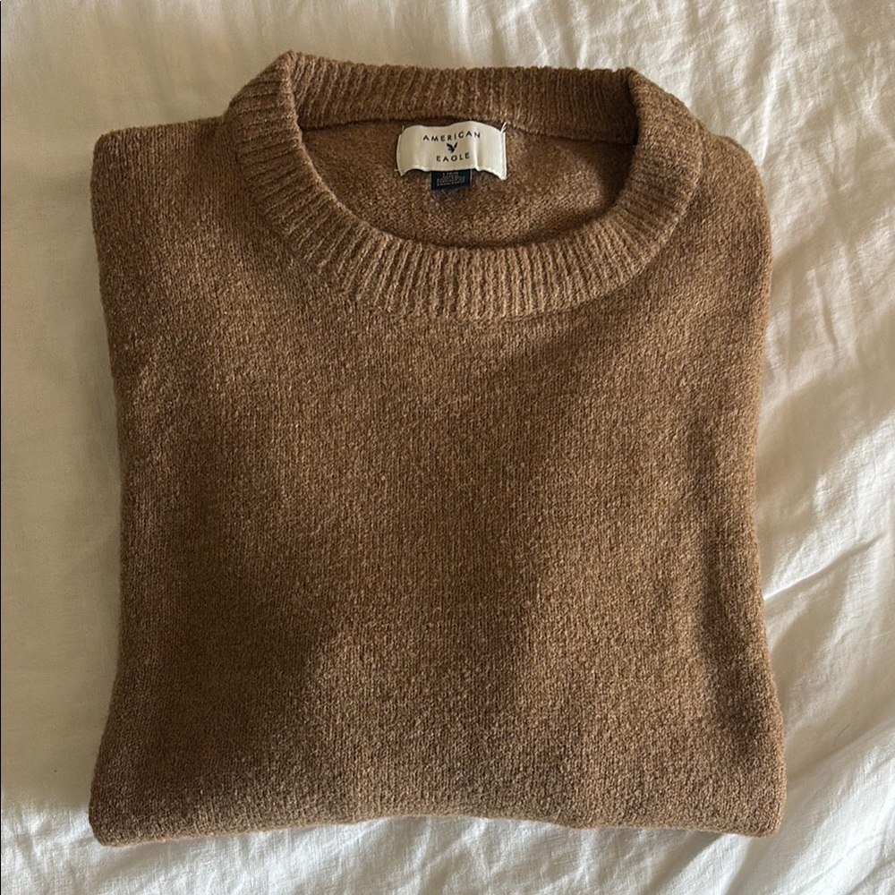 American Eagle Outfitters Brown Crewneck Sweater